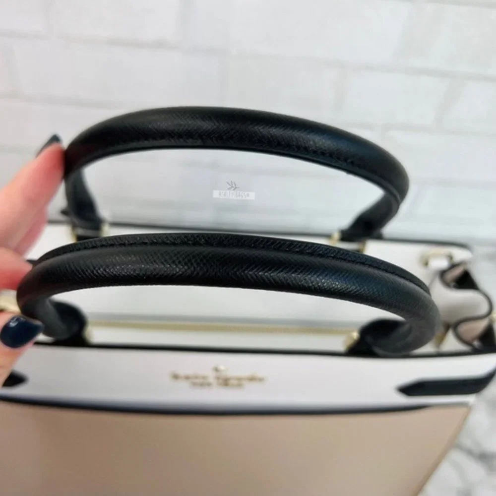 Kate Spade Staci Warm Beige Colorblock Large Satchel Crossbody